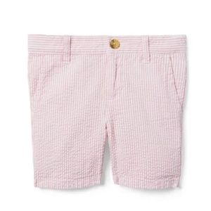 Janie and Jack Baby Boy Bubblegum Pink Stripe Seersucker Short 12-18M